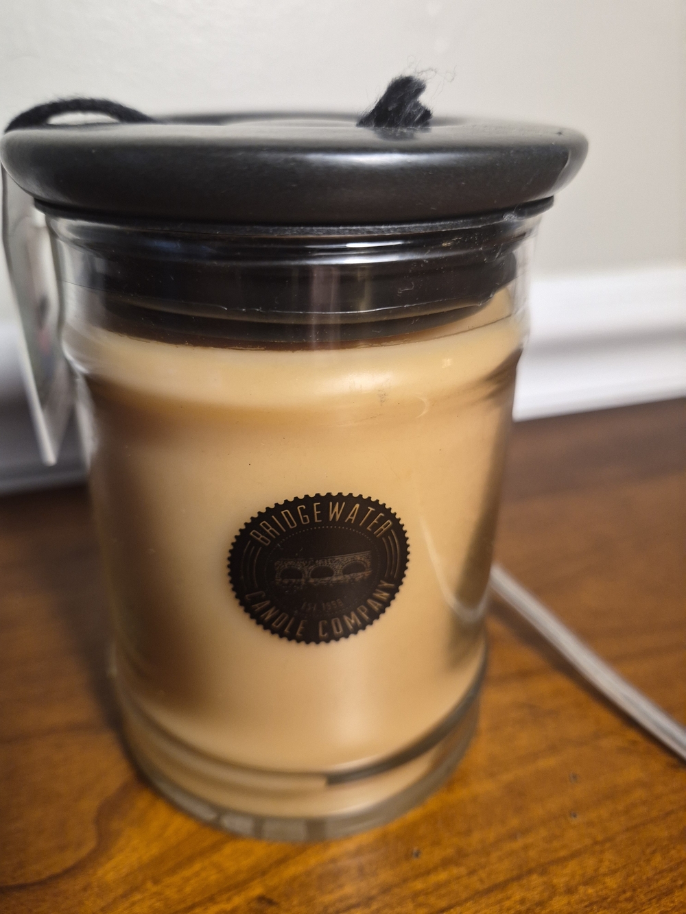 Bridgewater Candle Company Cream Jar Candle with Black Lid ,Dancing Feilds